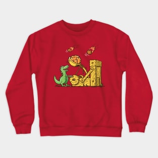 dinosaur and catapult Crewneck Sweatshirt